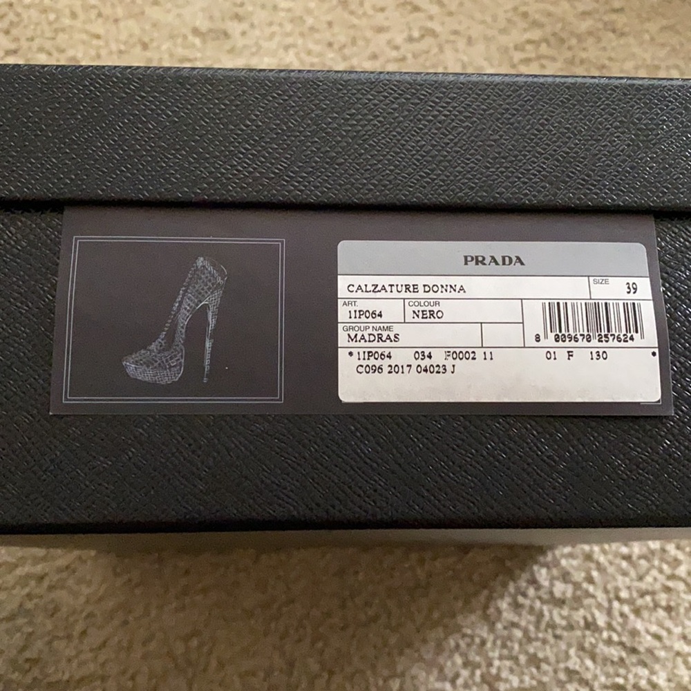 Calzatore Madras Woven Leather Prada Heels - Picture 4 of 4